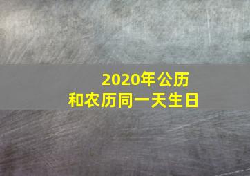 2020年公历和农历同一天生日