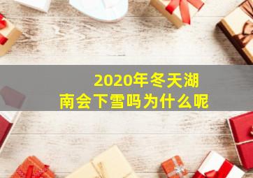 2020年冬天湖南会下雪吗为什么呢