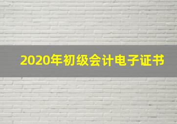 2020年初级会计电子证书