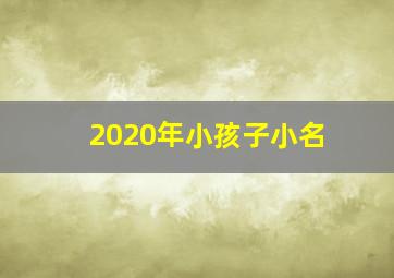 2020年小孩子小名