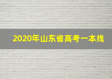 2020年山东省高考一本线