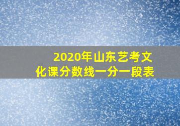 2020年山东艺考文化课分数线一分一段表