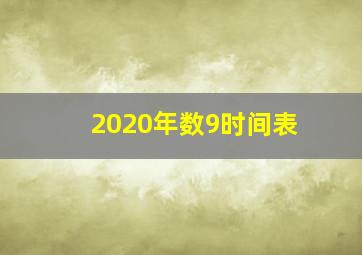 2020年数9时间表