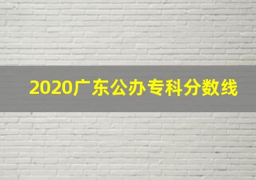 2020广东公办专科分数线