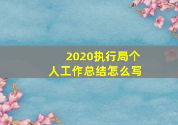 2020执行局个人工作总结怎么写