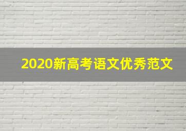 2020新高考语文优秀范文