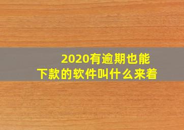 2020有逾期也能下款的软件叫什么来着