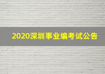 2020深圳事业编考试公告