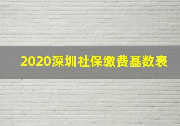 2020深圳社保缴费基数表