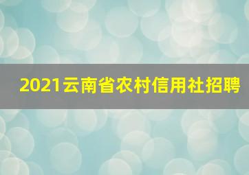 2021云南省农村信用社招聘