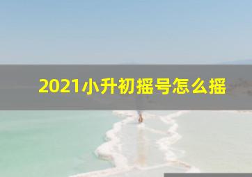 2021小升初摇号怎么摇