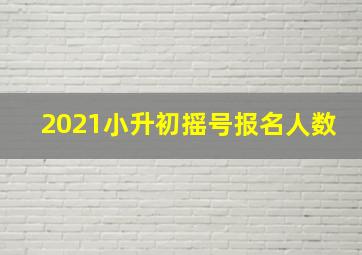 2021小升初摇号报名人数