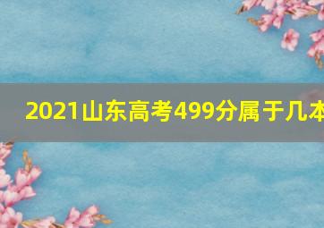 2021山东高考499分属于几本