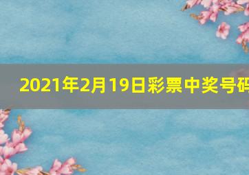 2021年2月19日彩票中奖号码