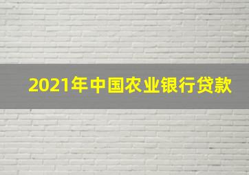 2021年中国农业银行贷款