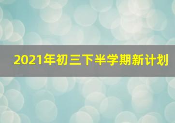 2021年初三下半学期新计划