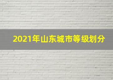 2021年山东城市等级划分