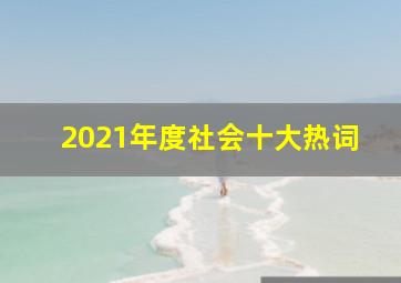 2021年度社会十大热词