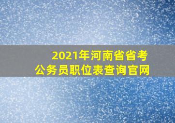 2021年河南省省考公务员职位表查询官网