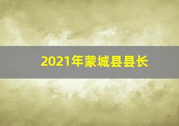 2021年蒙城县县长