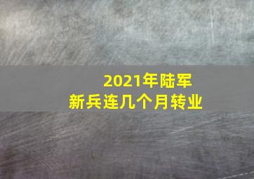 2021年陆军新兵连几个月转业