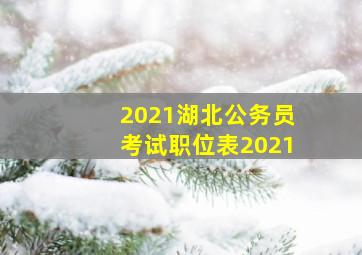 2021湖北公务员考试职位表2021