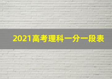 2021高考理科一分一段表