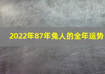 2022年87年兔人的全年运势