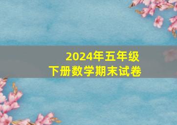 2024年五年级下册数学期末试卷