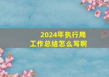 2024年执行局工作总结怎么写啊