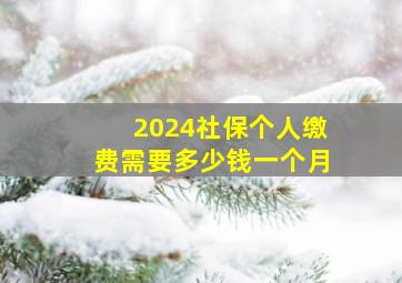 2024社保个人缴费需要多少钱一个月