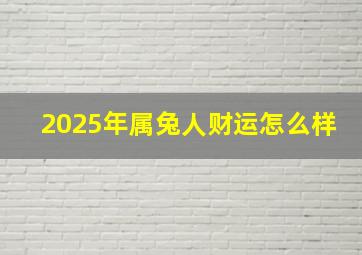 2025年属兔人财运怎么样