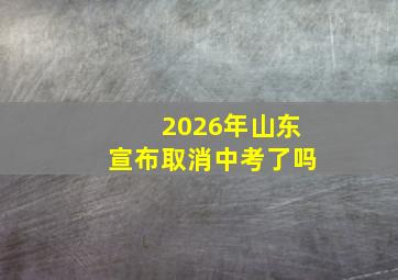 2026年山东宣布取消中考了吗