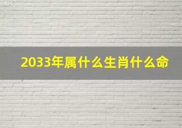 2033年属什么生肖什么命