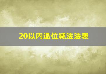 20以内退位减法法表