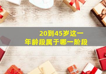 20到45岁这一年龄段属于哪一阶段