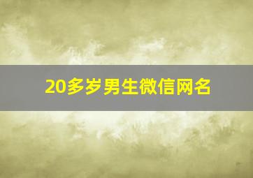 20多岁男生微信网名