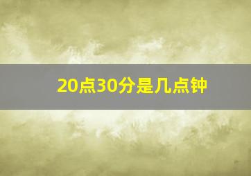 20点30分是几点钟