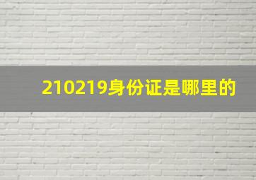 210219身份证是哪里的