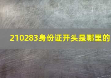 210283身份证开头是哪里的