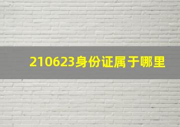 210623身份证属于哪里