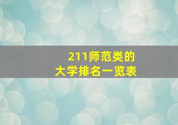 211师范类的大学排名一览表