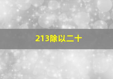 213除以二十