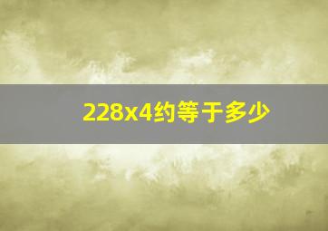 228x4约等于多少