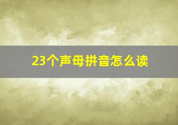 23个声母拼音怎么读