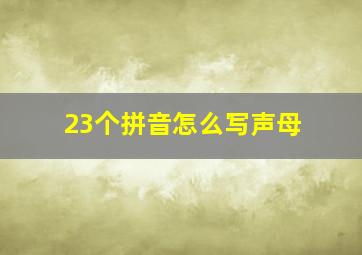 23个拼音怎么写声母