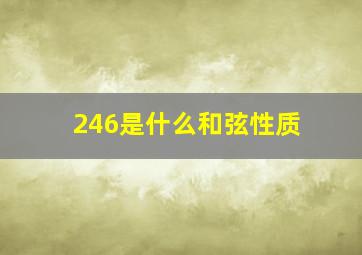 246是什么和弦性质