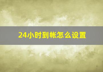 24小时到帐怎么设置