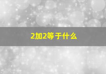 2加2等于什么