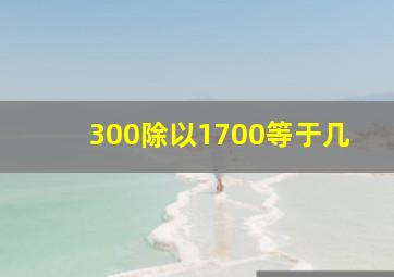 300除以1700等于几